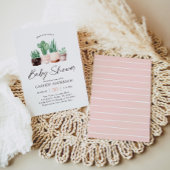 Boho Cactus Succulent Baby shower Kaart