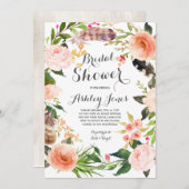Boho cactus succulents Bridal Shower Invitation (Devant / Derrière)