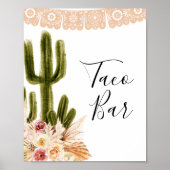 Boho Cactus Taco Bar Taco bout Love Sign Poster (Voorkant)
