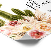 Boho Cactus Taco Bout Baby in Bloom Bord Poster (Hoek)