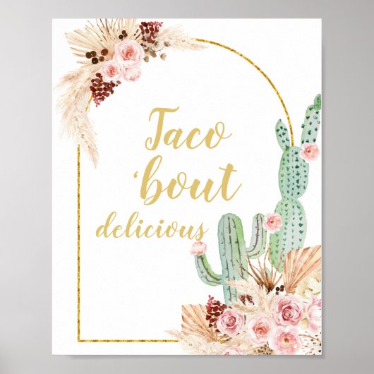 Boho Cactus Taco over heerlijk Poster (Voorkant)