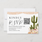 Boho Cactus Taco Over Liefde Baby shower RSVP-kaar Bedankkaart (Voorkant)