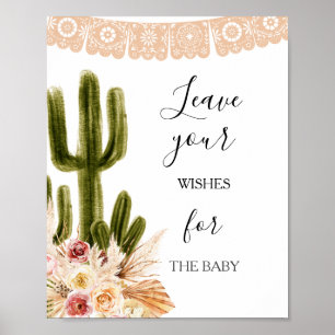 Boho Cactus Wensen voor Baby Bord Poster