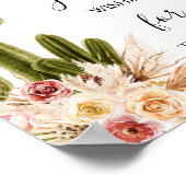 Boho Cactus Wensen voor geboorte bord Poster (Hoek)