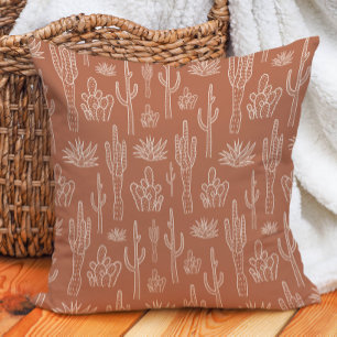 Boho Cactus Westerse Zuidelijke Warme Neutrale Kle Kussen