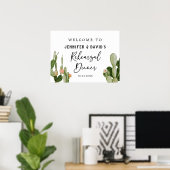 Boho Cactus Woestijn Proefhuwelijk Dineraansluitin Poster (Thuiskantoor)