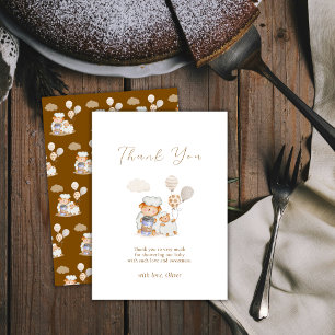 Boho Café Moeder Schaap Ballon Koffie Baby shower Bedankkaart