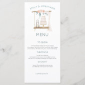 Boho Cake Kaars Bloemen Eucalyptus Bruiloft Menu (Voorkant)