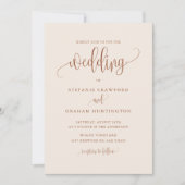 Boho Calligrafie Script Terracotta Wedding Kaart (Voorkant)