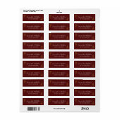 Boho Calligrafiescript Burgundy Wedding Label (Full Sheet)