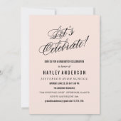 BOHO CALLIGRAHY DIPLÔME INVITATION bébé rose (Dos)