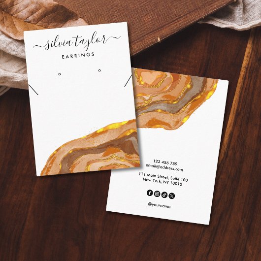 Boho Calligraphy Oorbel Ketting Display Visitekaartje