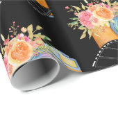 Boho Camera & Florals Waterverf Patroon Cadeaupapier (Rol Hoek)