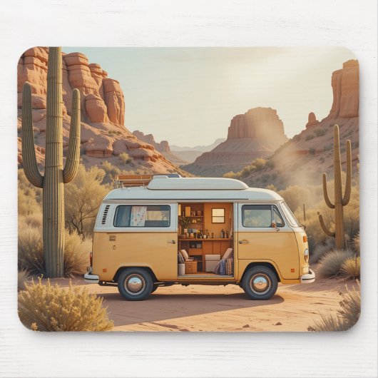 Boho Camper Van Woestijnprint Muismat (Voorkant)
