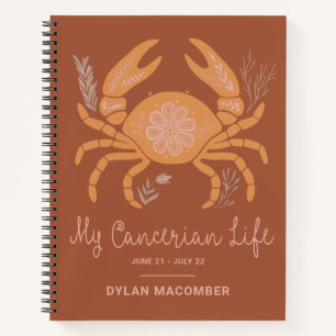 Boho Cancer Zodiac Astrology Personalized Journal Notitieboek