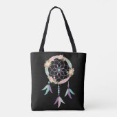 Boho Canvas tas in het zwart met het Afbeelding va (Achterkant)
