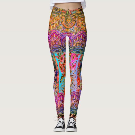 Boho Caravan Floral Leggings (Voorkant)