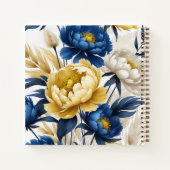 Boho Carnet floral bleu et jaune (Dos)