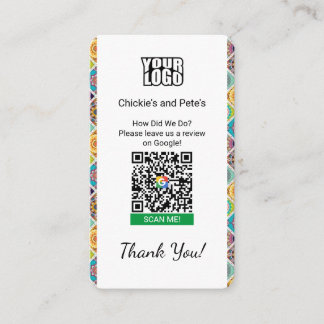 BOHO Carte de visite Google Review avec Google Map