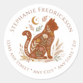 Boho Cat Address Labels – Cat Mom Gift (Voorkant)