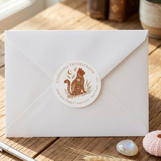 Boho Cat Address Labels – Cat Mom Gift
