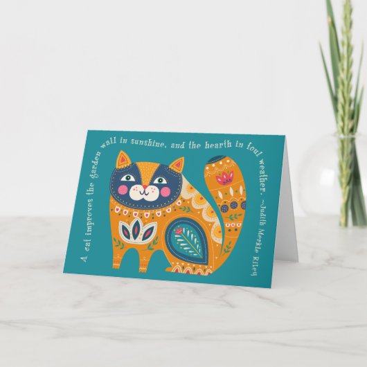 Boho Cat Kaart met Quote (Voorkant)