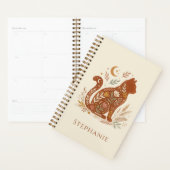 Boho Cat Planner – Celestial Feline Gift (Devant avec enveloppe)