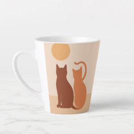Boho Cats Sunset Desert Latte Mok