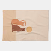 Boho Cats Sunset Desert Theedoek (Horizontaal)