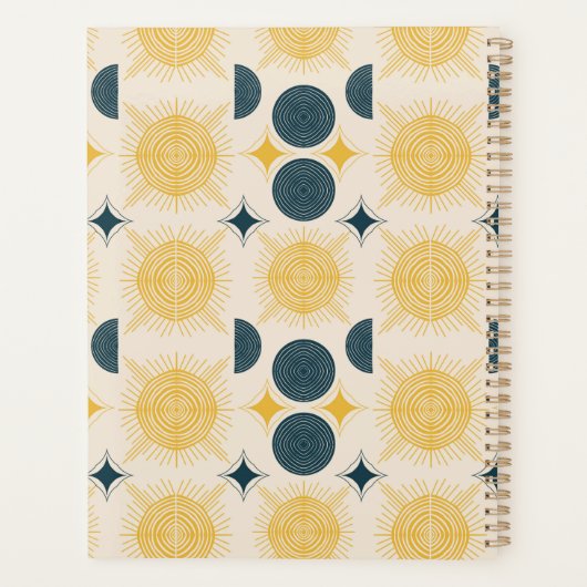 Boho Céleste Soleil Lune Monogramme Script (Dos)