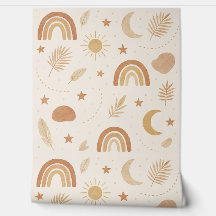 Boho Celestial Arc-en-ciel papier peint - Chaud