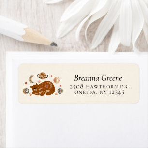 Boho Celestial Bear Return Address Etiket