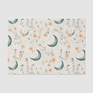 Boho Celestial Bloem Maanspatroon (1) Tissuepapier