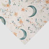 Boho Celestial Bloem Maanspatroon (1) Tissuepapier (Detail)
