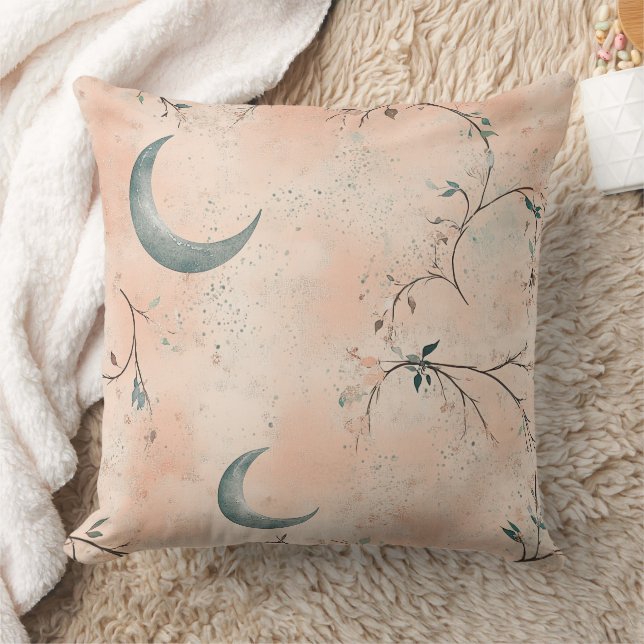 Boho Celestial Bloem Maanspatroon (3) Kussen (Deken)