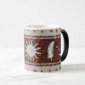 Boho Celestial Feather Knit Color Morphing Mug (Devant droit)