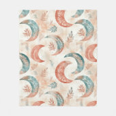 Boho Celestial Floral Moon Pattern (2) Fleece Deken (Voorkant)