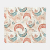 Boho Celestial Floral Moon Pattern (2) Fleece Deken (Voorkant (Horizontaal))