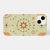 Boho Celestial iPhone Case | Zon en maan astrologi iPhone Hoesje (Achterkant horizontaal)