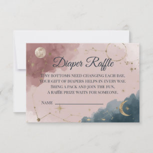 Boho Celestial Luierspelkaart Gouden Maan Bedankkaart