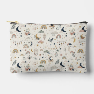 Boho Celestial Makeup Pouch Neutrale Maan en Ster Etui