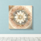 Boho Celestial Mandala in Soft Harmony Canvas Afdruk (Insitu (Houten vloer))