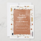 Boho Celestial Shapes Terracotta Baby shower Kaart (Voorkant)