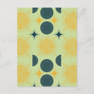 Boho Celestial Sun Moon Mint Briefkaart