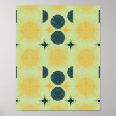Boho Celestial Sun Moon Mint Poster (Voorkant)