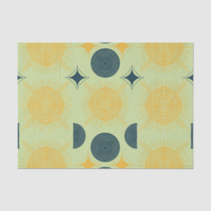 Boho Celestial Sun Moon Mint Tissuepapier