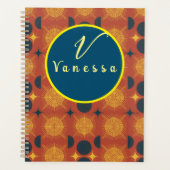 Boho Celestial Sun Moon Monogram Script Planner (Voorkant)