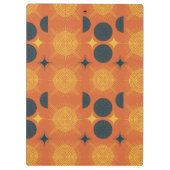 Boho Celestial Sun Moon Oranje Monogram Script Klembord (Achterkant)