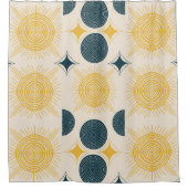 Boho Celestial Sun Moon Pattern Douchegordijn (Voorkant)