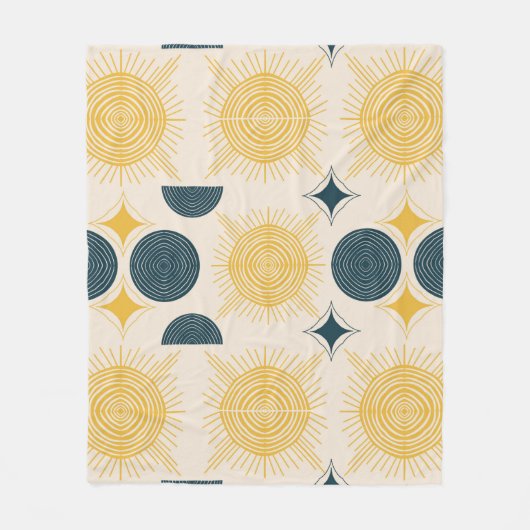 Boho Celestial Sun Moon Pattern Fleece Deken (Voorkant)